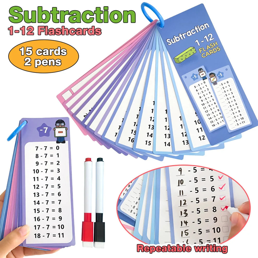 Self-Check Multiplication Flash Cards with Pens