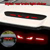 A black brake light sticker is shown on a white car surface, with a close-up view of the red glow effect.