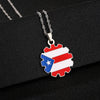 Stainless Steel Puerto Rico Map Pendant Necklace