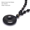 Geometric Natural Stone Pendant Necklace with Adjustable Leather Cord