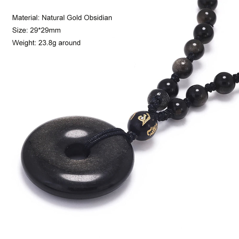 Geometric Natural Stone Pendant Necklace with Adjustable Leather Cord