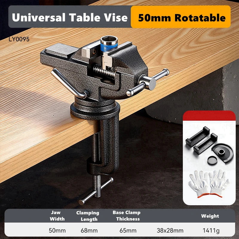 360° Swivel Clamp-On Table Vise for Workbench