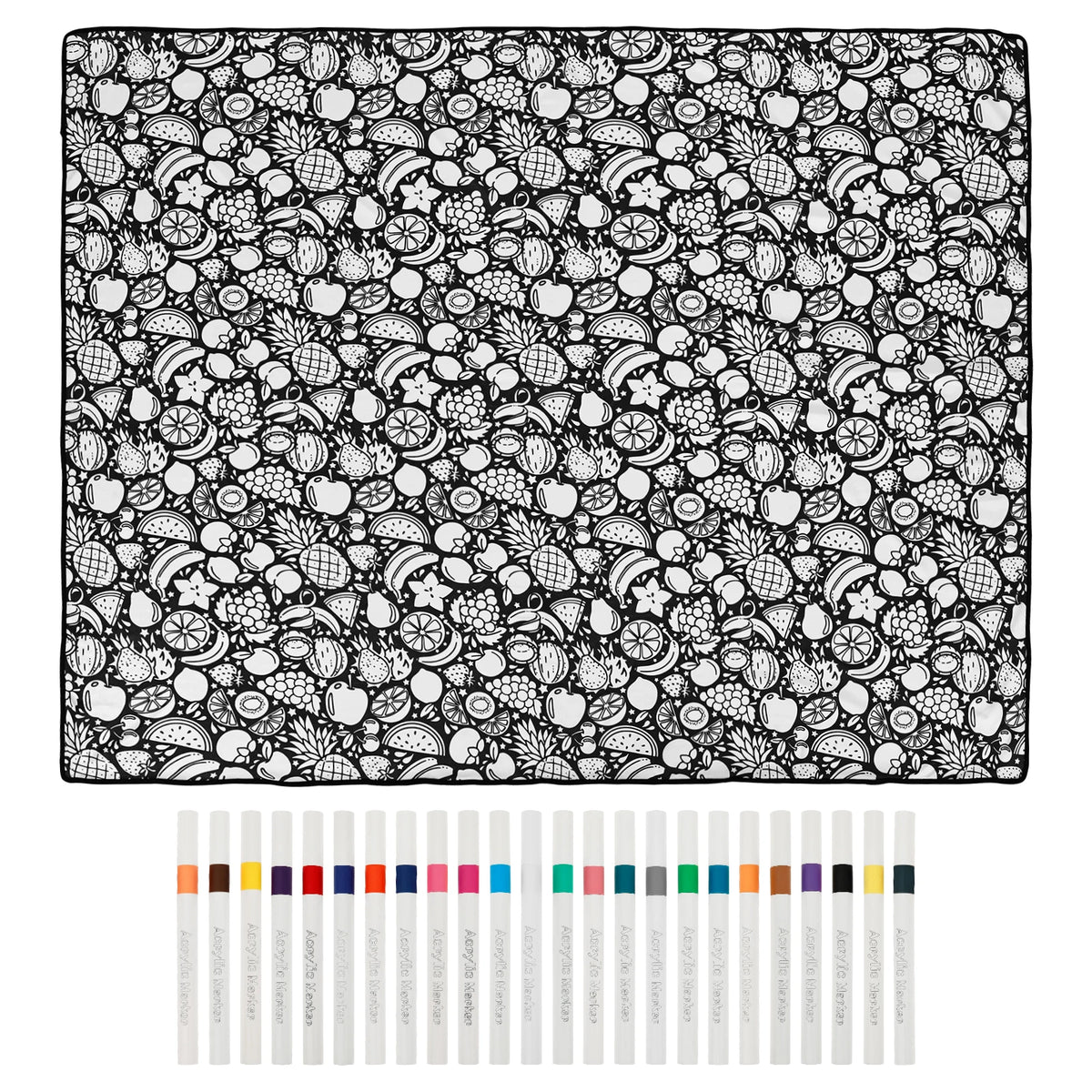 Reusable Coloring Blanket with 24 Markers