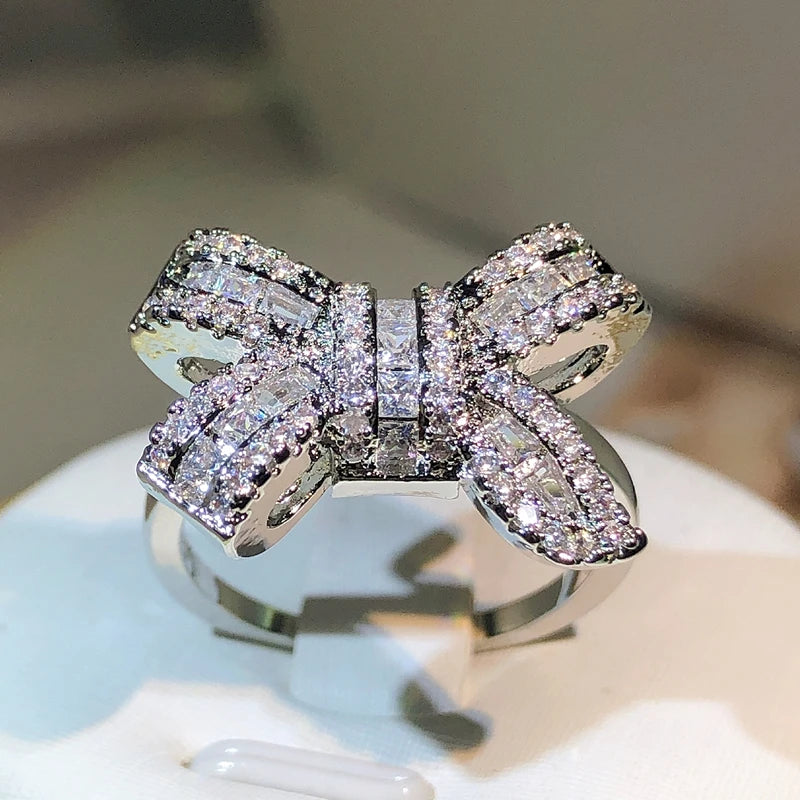 925 Sterling Silver Bow & Butterfly Ring