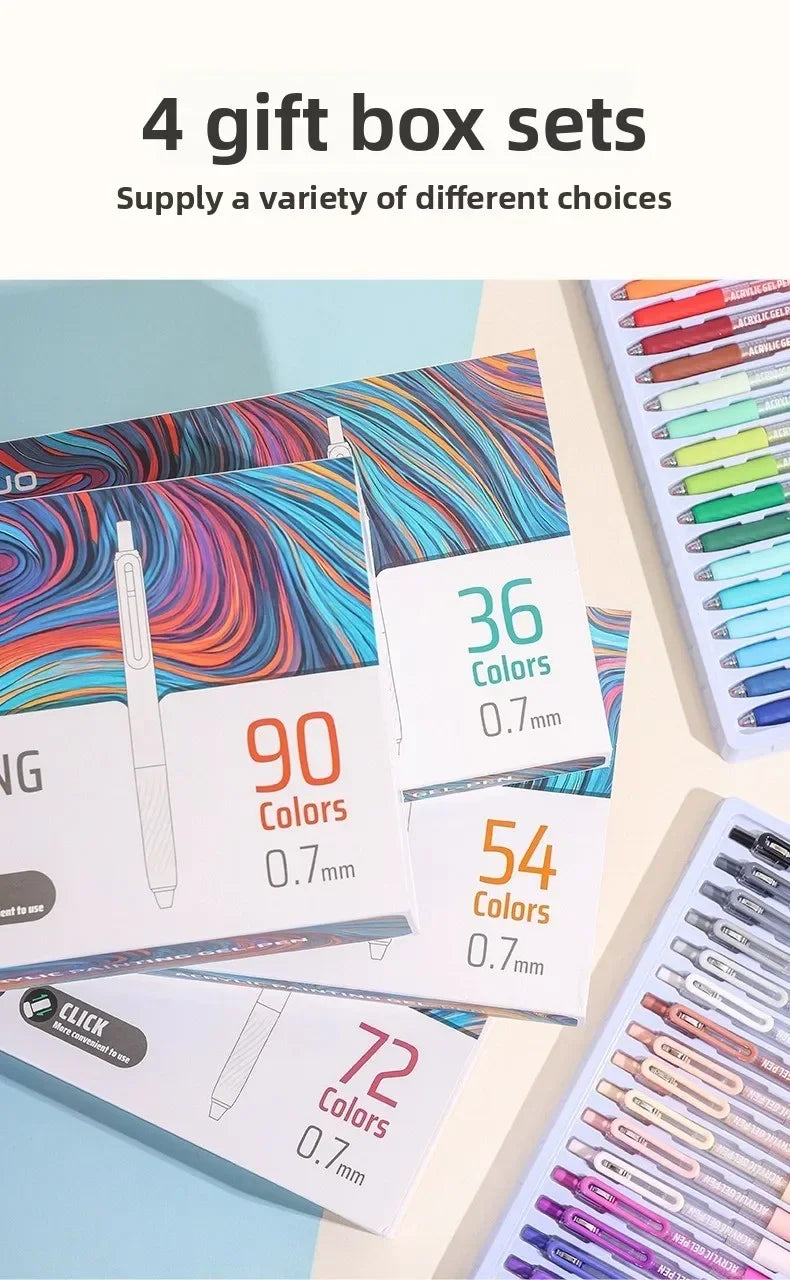 3D Embossed Acrylic Gel Pens - 6/144 Color Options
