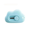 Light blue compact rabbit mini cutter with a retractable blade and a circular button.