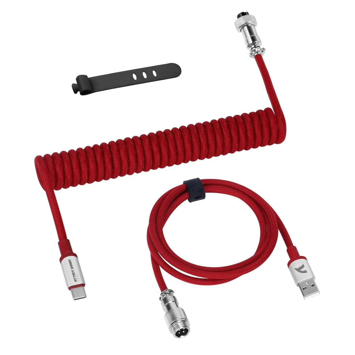 Coiled USB-C Cable for Mechanical Keyboards with Aviator Connector