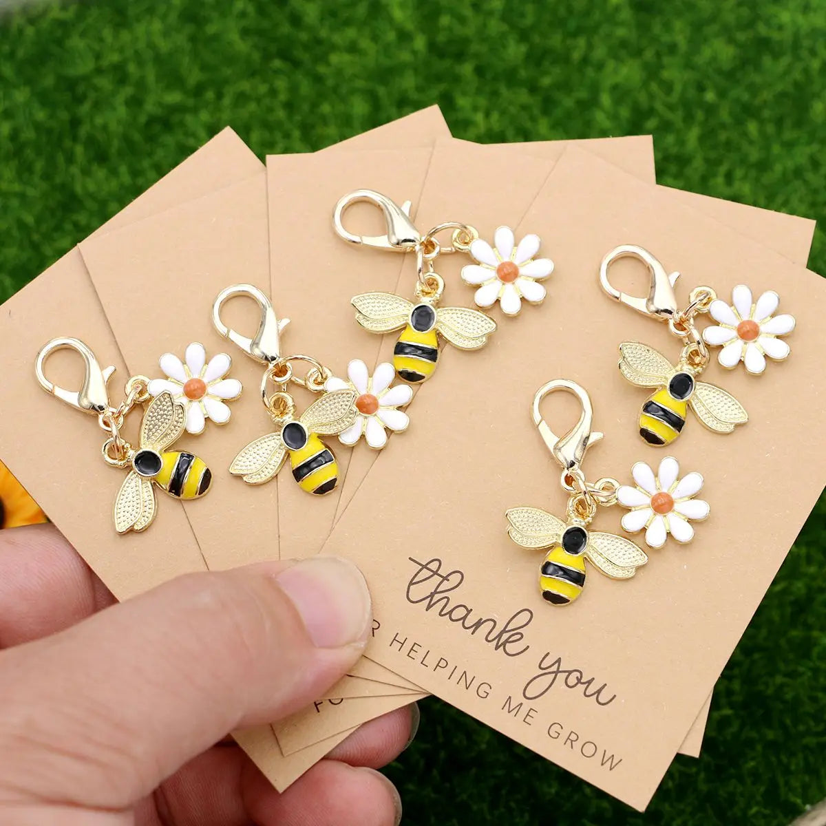 Cute Ladybug Daisy Keychain Charm