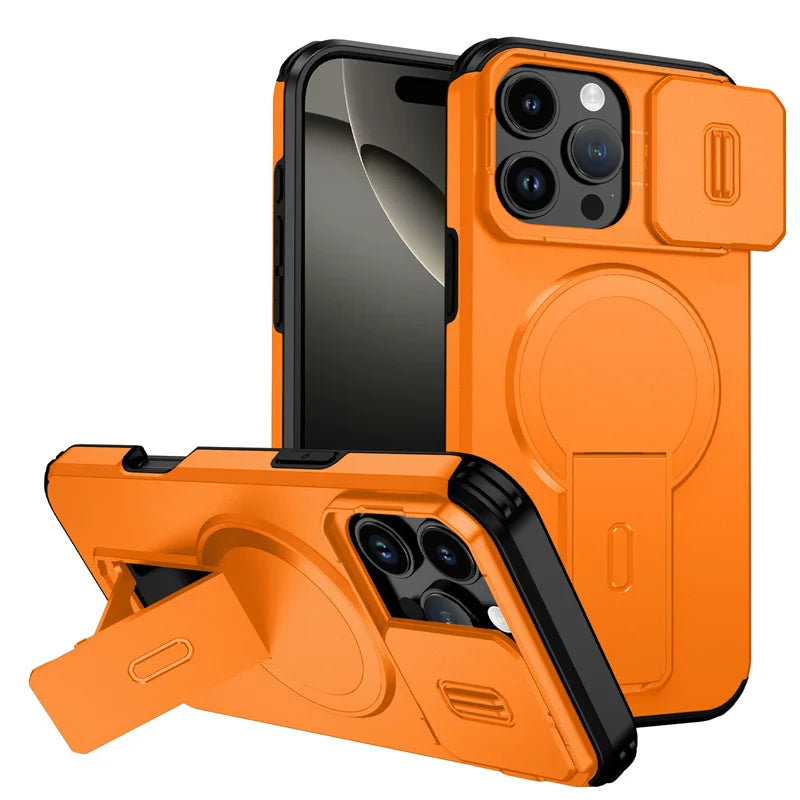 Funda para Teléfono con Soporte Magnético y Protección de Lente