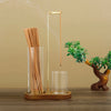 Dual Glass Incense Holder with Wooden Base