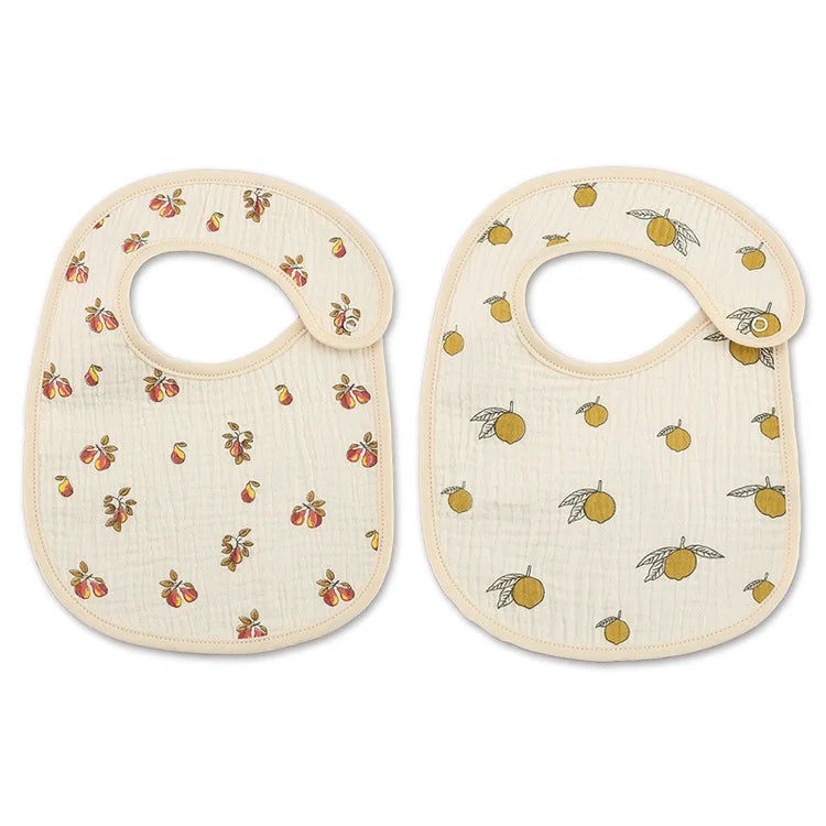 Soft Cotton Baby Bibs with Waterproof Backing – Set of 2