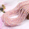 Pink AB Faceted Glass Crystal Rondelle Beads for Jewelry Making (8mm)