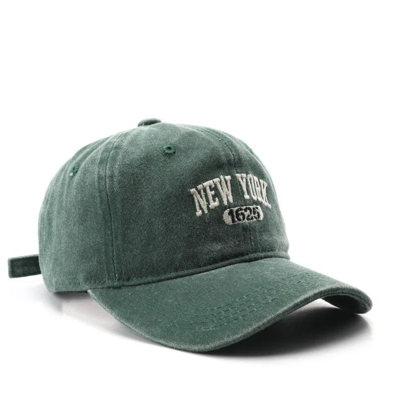 Vintage Washed New York Embroidery Snapback Hat