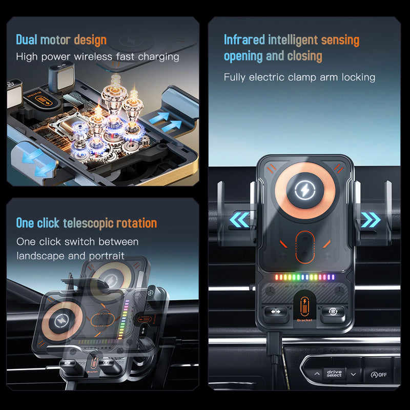 Smart Auto-Clamp Wireless Car Phone Holder