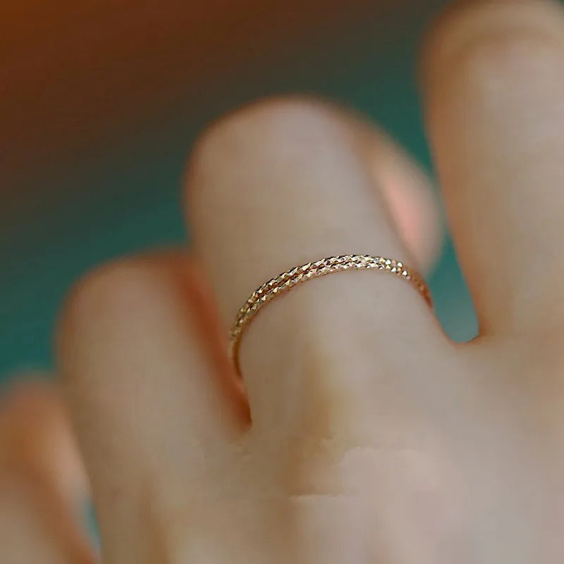 Bague en Argent Sterling Plaqué Minimaliste