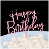 Gold Acrylic Happy Birthday Cake Toppers (Set of 10)