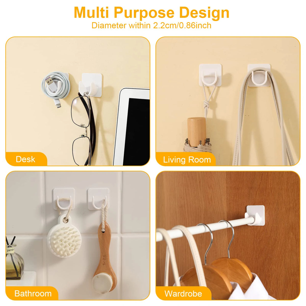 Self-Adhesive Curtain Rod Clamp Hooks – Punch-Free Wall Hanging Holders