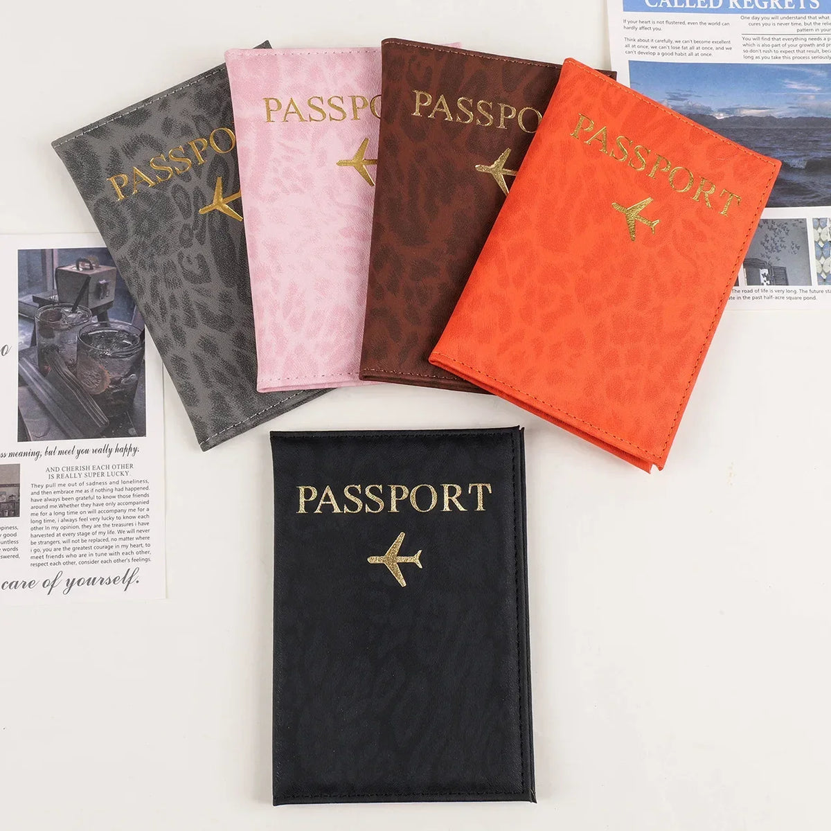Leopard Print Passport Holder with Card Slots