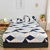 Non-Slip Fitted Sheet with Elastic Edges – Geometric Print, Soft Cotton Feel