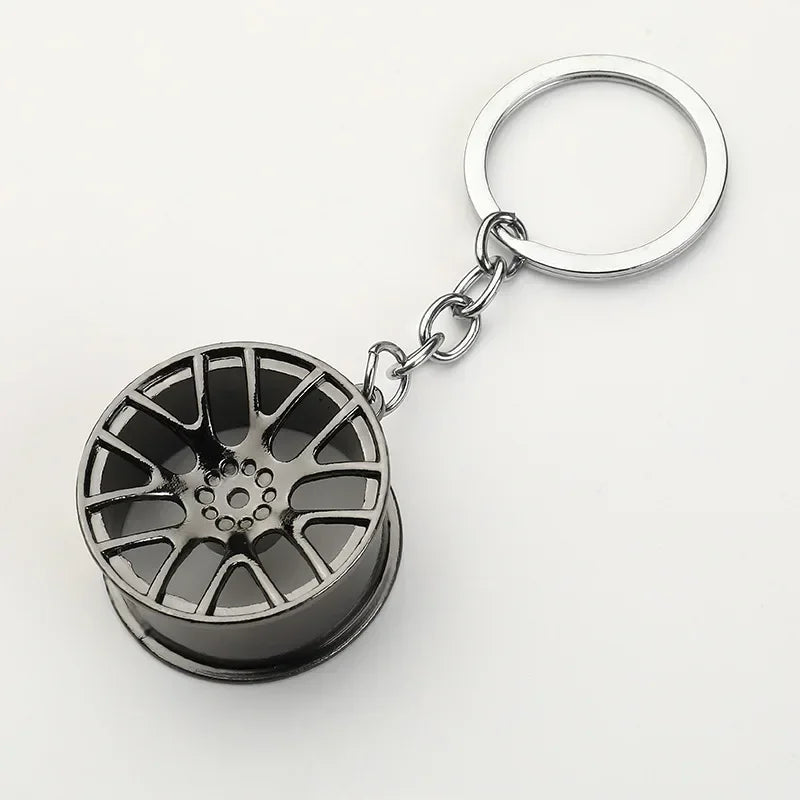 Gearbox Keychain with Turbo Hub and Brake Disc Pendant