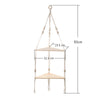 Triangle Wood Floating Wall Shelf with Macrame Rope