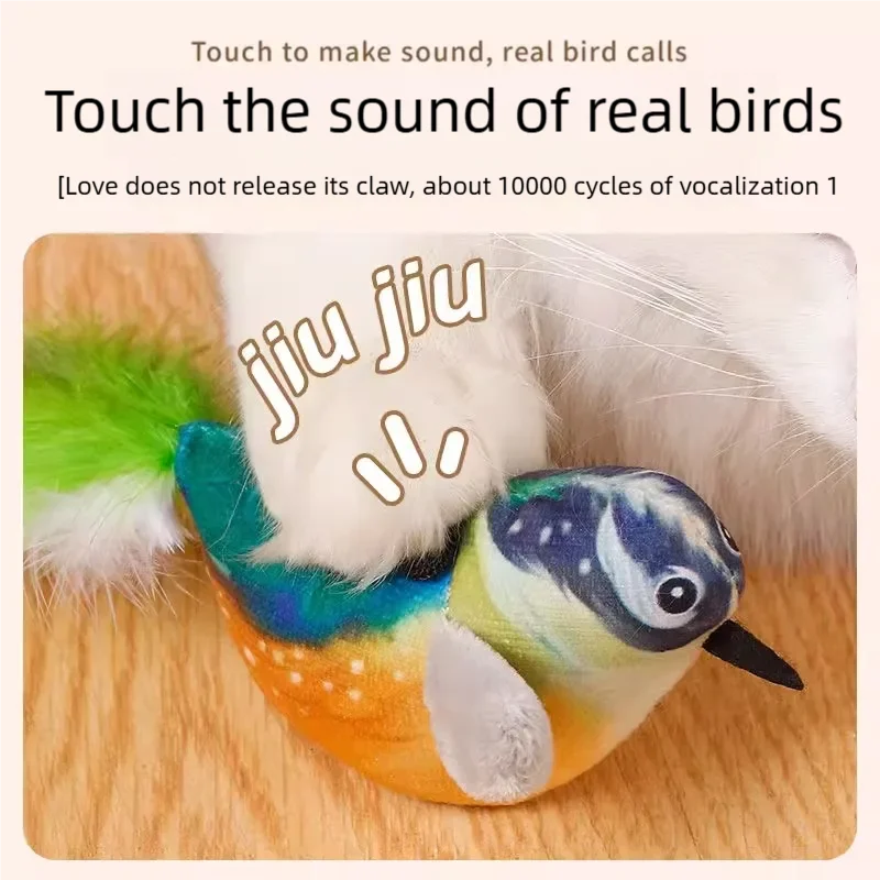Interactive Plush Bird Cat Toy with Sound and Catnip