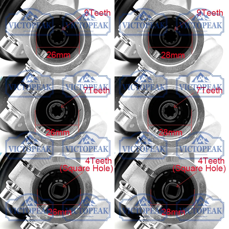 Close-up view of various teeth sizes for a durable aluminum brush cutter gearbox replacement part.