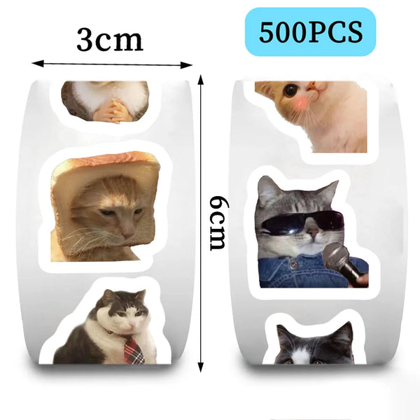 Un set de 500 autocollants humoristiques de chats et d'animaux de compagnie.