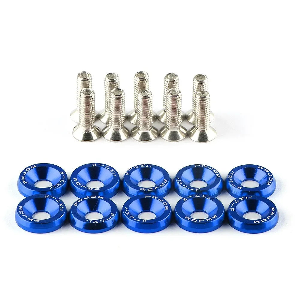 Aluminum Concave Fender Washer Screw Kit (10-Pack) for Automotive Use