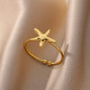 Waterproof Stainless Steel Ring with 18k Gold Plating