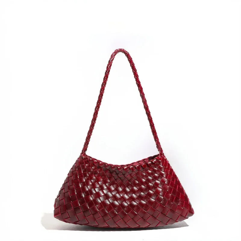 Handwoven Hobo Shoulder Bag with Large Inner Pocket
