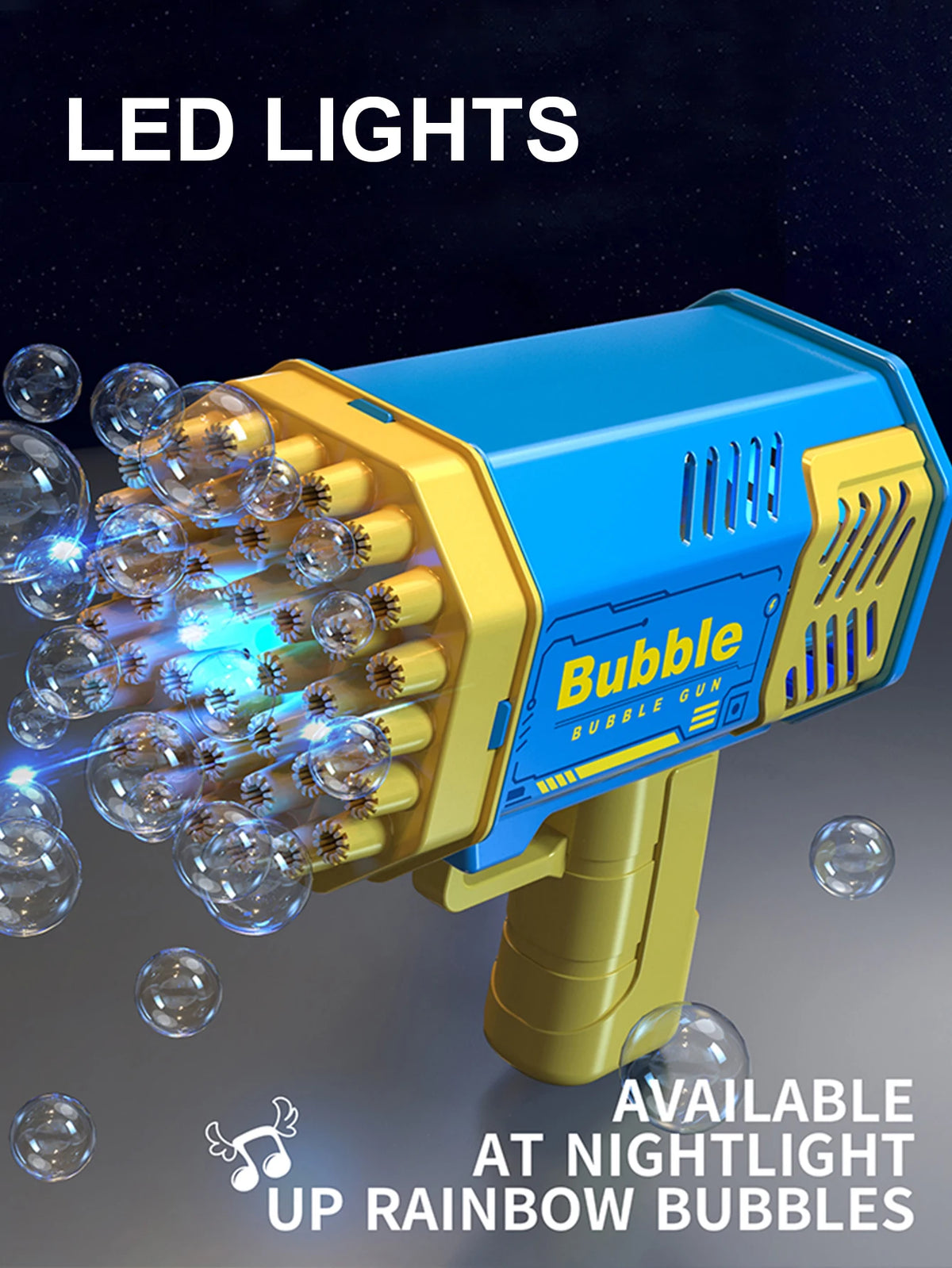 Kids Bubble Blower Gun - 40 Hole Electric Toy