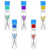 Three packs of anti-jump sewing machine needles for stretch fabric in various colors and sizes