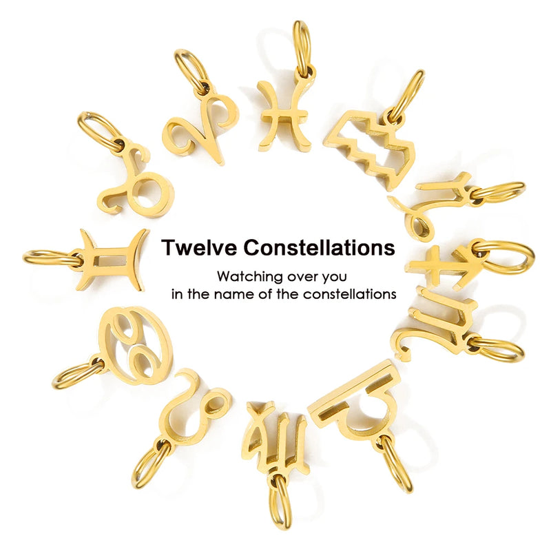 Stainless Steel Zodiac Constellation Pendant