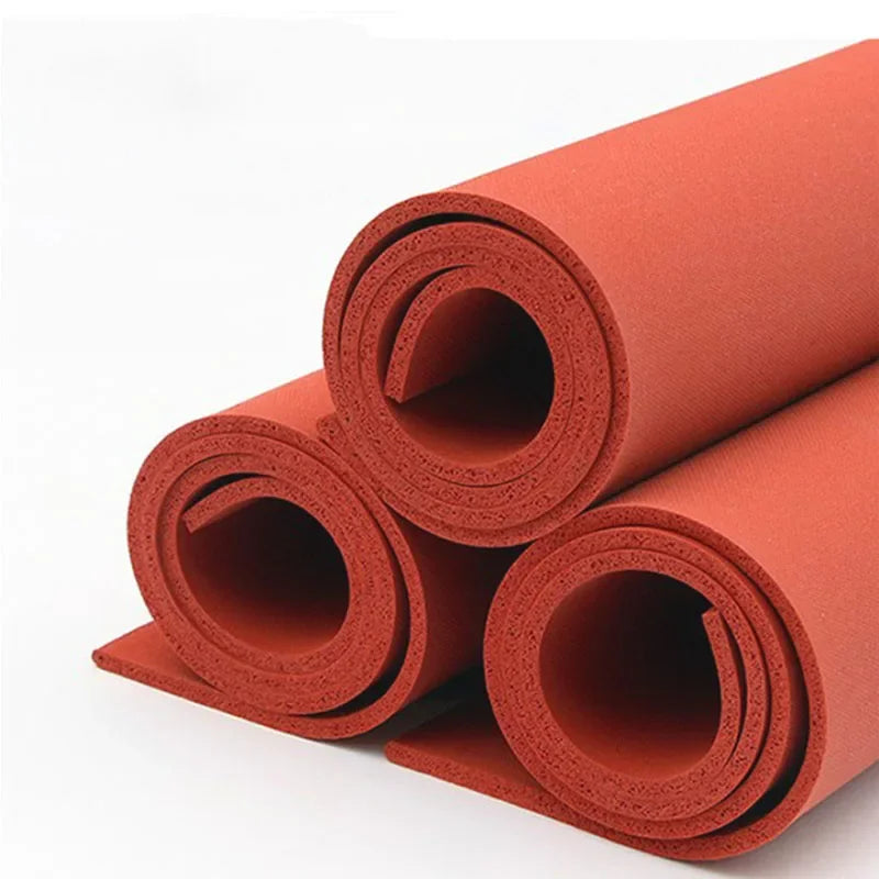 Rolls of red silicone heat-resistant craft mat material