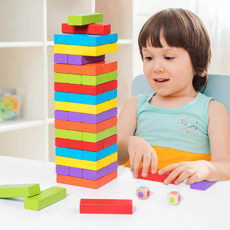 Colorful Wooden Balance Stacking Game for Family Fun