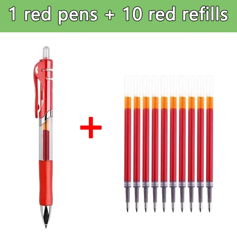 Smooth 0.5mm Gel Pen Set with Refills (Black, Blue, Red)
