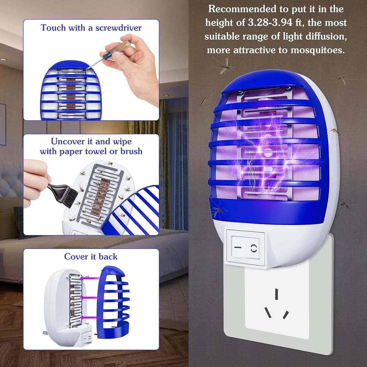 Plug-In LED Mosquito Killer Lamp - Chemical-Free Insect Trap