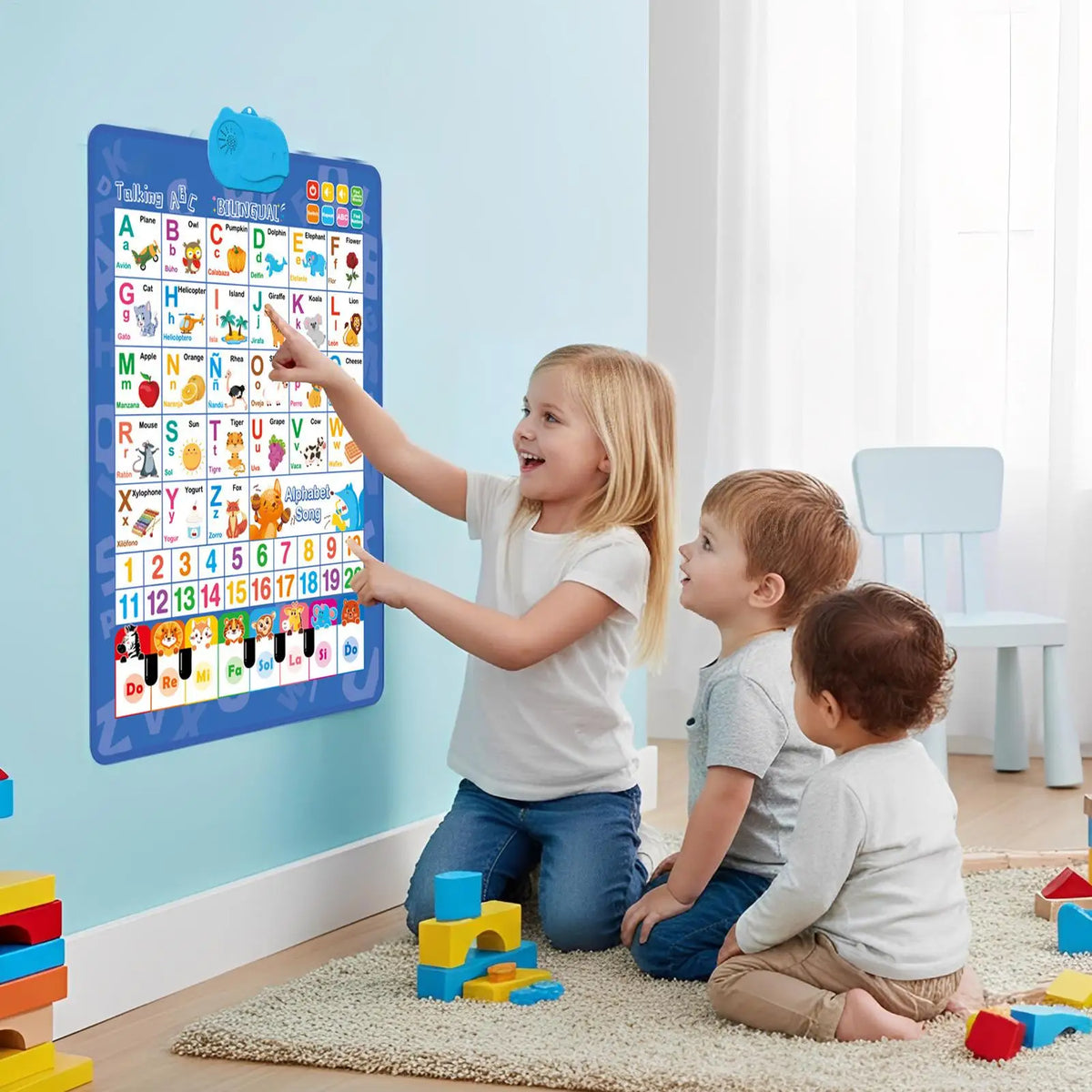 Bilingual Alphabet & Number Learning Wall Chart