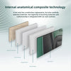 A collection of internal anatomical composite technology car seat cushions showing various layers including fabric, sponge, a