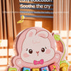 A pink animal piano toy featuring a rabbit design with colorful keys for early education and soothing music.