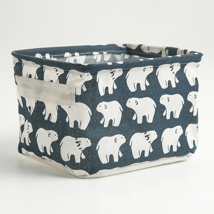 Foldable Canvas Storage Basket with Handles