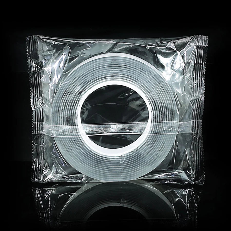 Transparent Nano Double-Sided Tape - Reusable, Waterproof, No-Residue Adhesive