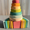 Rainbow Stacking Blocks & Peg Dolls Set – Natural Wooden Toy