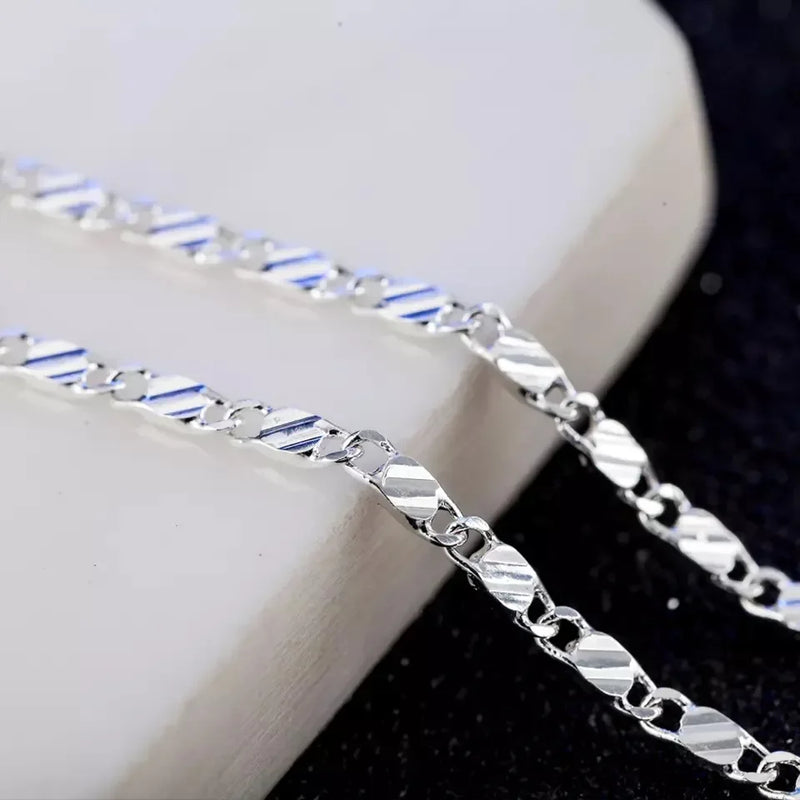 925 Sterling Silver Side Chain Necklace with 18k Gold Plating