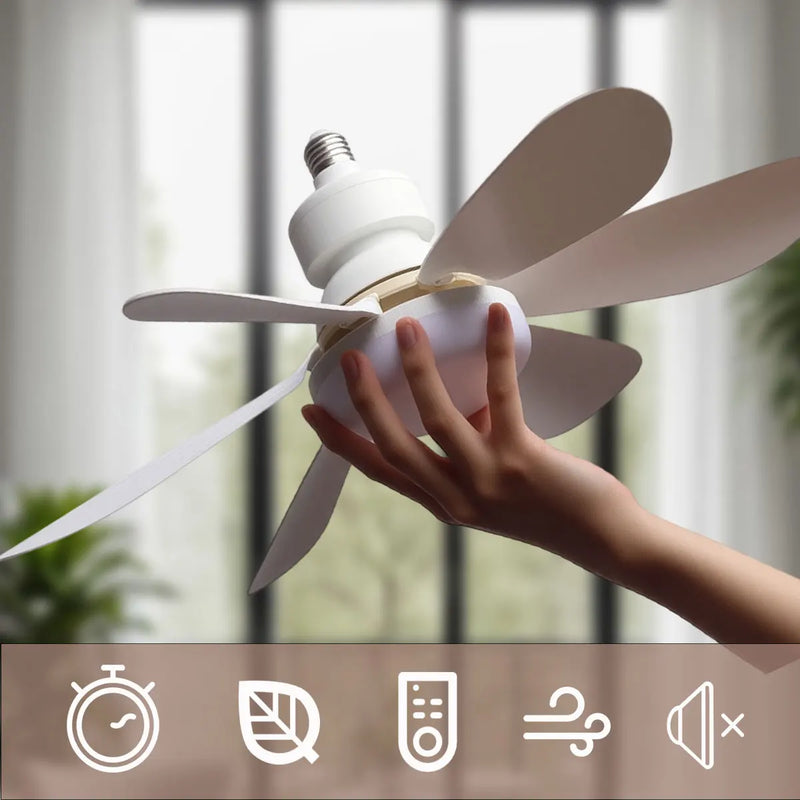 Modern 6-Blade Ceiling Fan with Remote-Controlled LED Light
