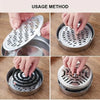 Hands demonstrate the usage method of a stainless steel mosquito coil holder with lid.