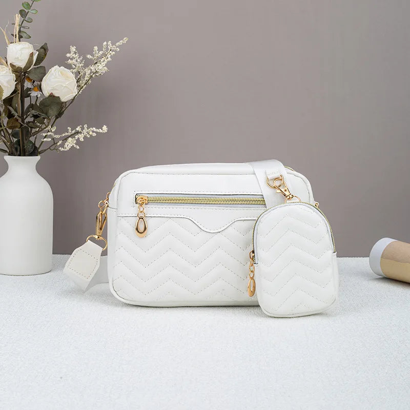 Quilted Crossbody Bag with Detachable Mini Pouch