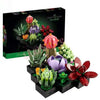 A box set of botanical building blocks featuring artificial succulent flowers and decorative pots.