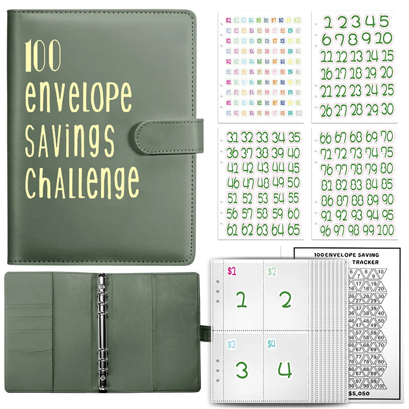 A5 Cash Savings Challenge Binder with 100 Envelopes